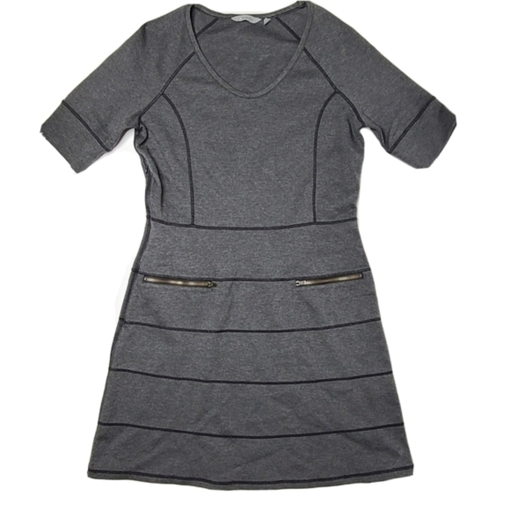 Athleta Medium‎ Gray Midi Round Neck Dress